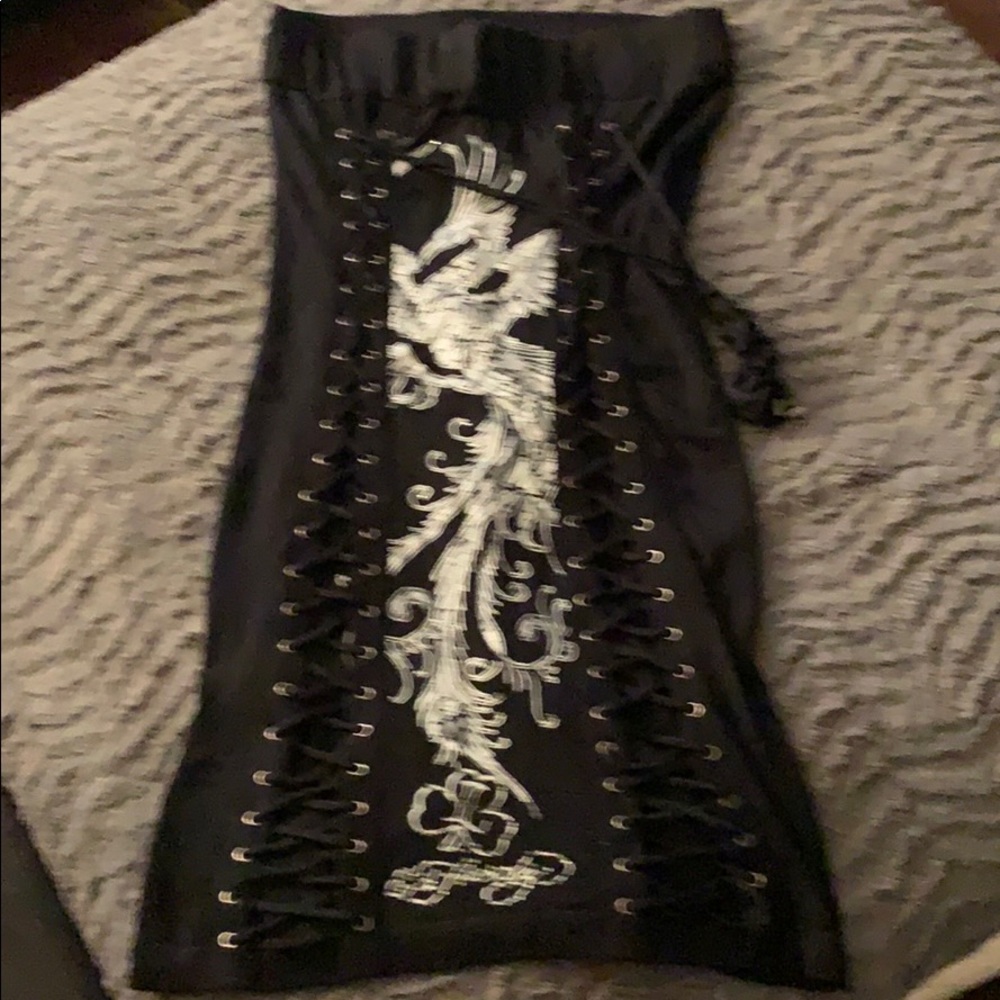 Ed Hardy black strapless tube dress M